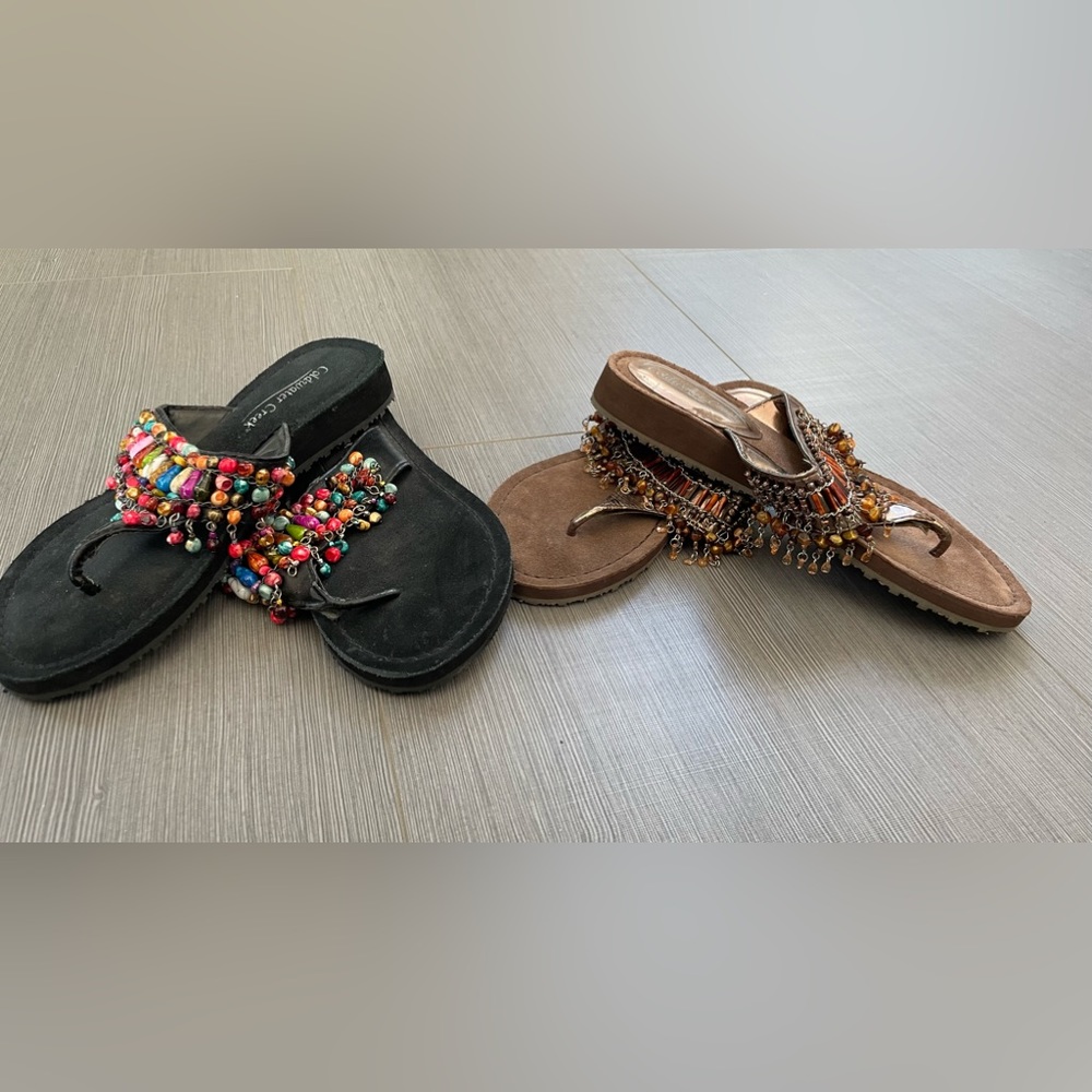 Sz 6–two pairs beach sandals. NEW